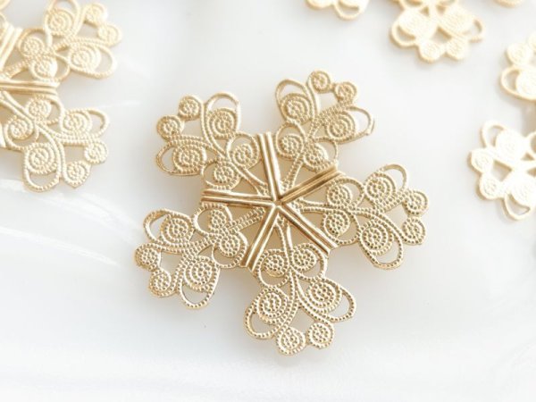 画像2: USA真鍮製　 ミリアムハスケルで良く使われているフィリグリー　2個 (2)