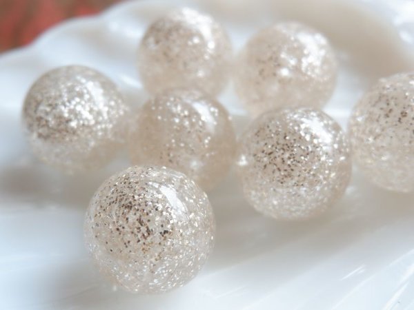 画像2: ドイツヴィンテージ　ルーサイトビーズ【ヒュージグリッター　22ミリ】1個 (2)