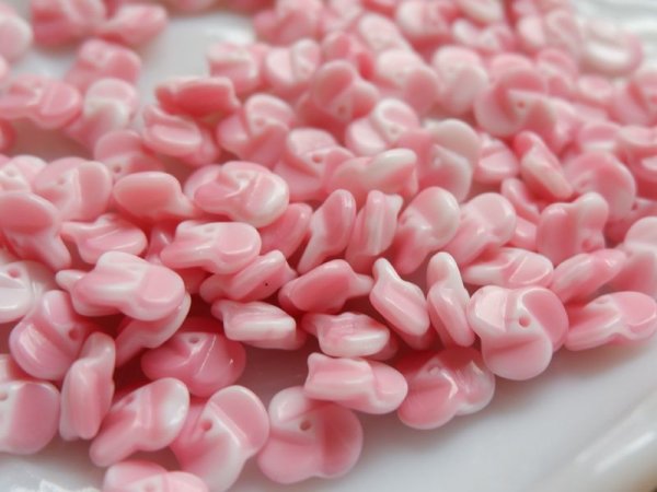 画像3: ドイツヴィンテージ・ガラスビーズ【ピンク・フラワー】10個 (3)