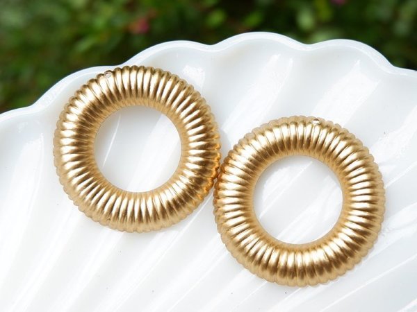 画像2: USA真鍮製 　ドーナツ・ドロップ【35ミリ】2個 (2)