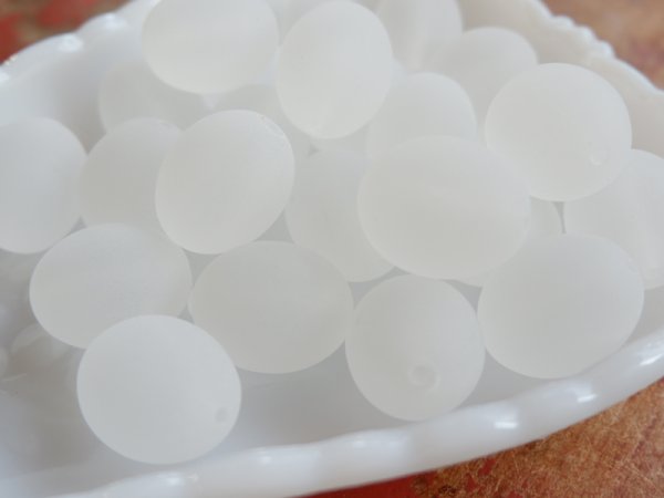 画像4: ドイツヴィンテージ ルーサイトビーズ【マットオーバル】24ミリ 1個 (4)