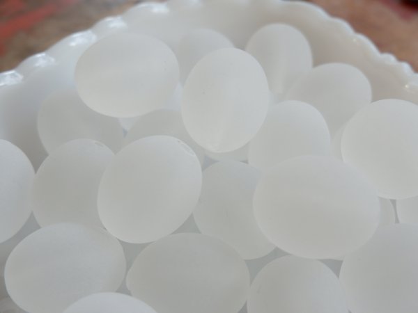 画像2: ドイツヴィンテージ ルーサイトビーズ【マットオーバル】24ミリ 1個 (2)