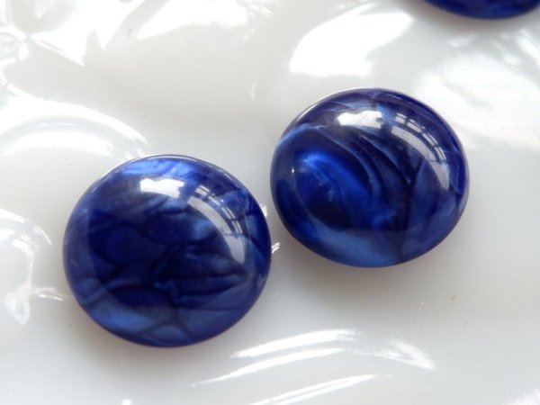 画像3: ジャパンヴィンテージのカボション　【マーブル・ブルー22ミリ】2個 (3)