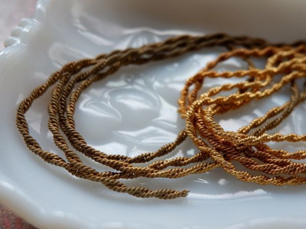 画像2: ヴィンテージ真鍮チェーン【ネジレチェーン】　1メートル　　　 (2)
