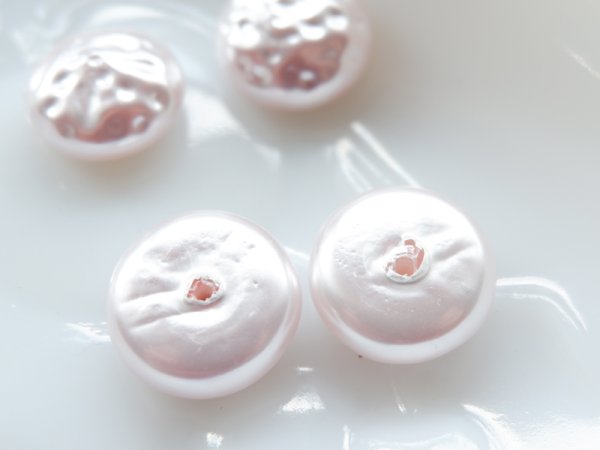 画像4: ジャパンヴィンテージ ガラス芯バロックパールカボション【ピンク・18ミリ前後】2個 (4)