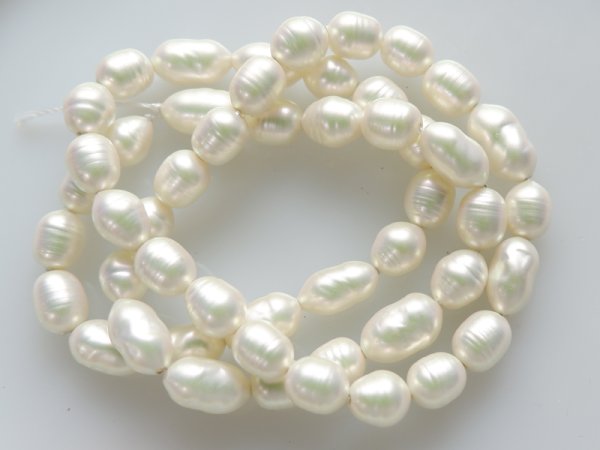 画像2: ジャパンヴィンテージ ガラス芯　バロックパール【1203-D　縦長ホワイトビオラ】約40センチ (2)