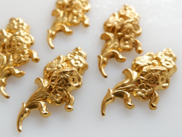 画像2: ヴィンテージUSA真鍮製【フラワーブーケ】1個 (2)