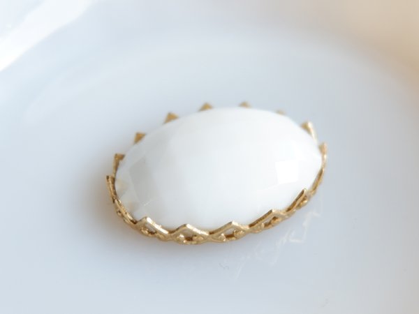 画像4: USA真鍮製 　フラットバックセッティング【オーバル25×18ミリ三角エッジ】2個 (4)