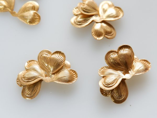 画像1: ミリアムハスケル　ロシアンゴールド　ハーフ・クローバー　 2個　ハスケルパーツ (1)