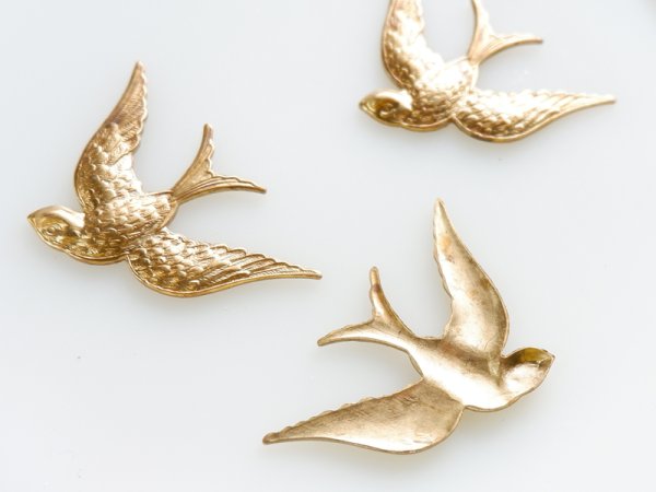 画像3: ヴィンテージ　USA真鍮製　バード　スワロー　1個 (3)