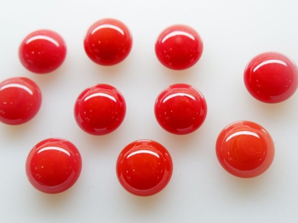 画像3: ジャパンヴィンテージ　ガラス製カボション【グミ色　約15ミリ】2個 (3)