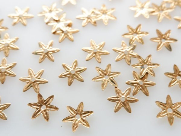 画像2: ヴィンテージUSA真鍮製【ミニ・フラット・スターフラワー　10ミリ】10個 (2)