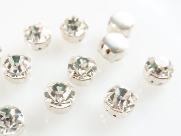 画像5: ヴィンテージ・スワロフスキー　縫い付け用ラインストーン【クリアー・ss34】4個 (5)