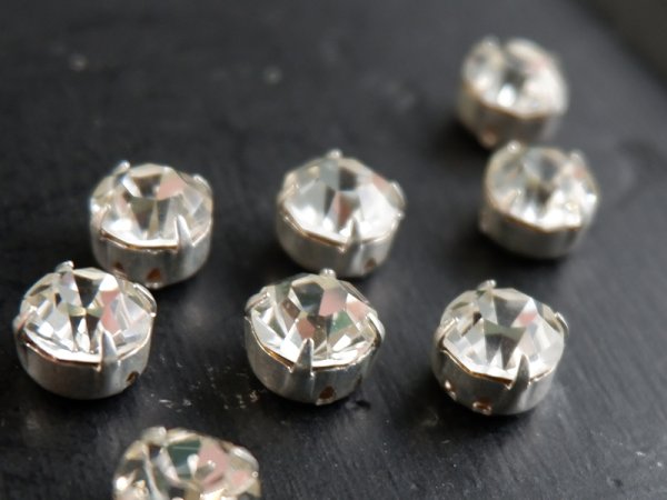 画像3: ヴィンテージ・スワロフスキー　縫い付け用ラインストーン【クリアー・ss34】4個 (3)
