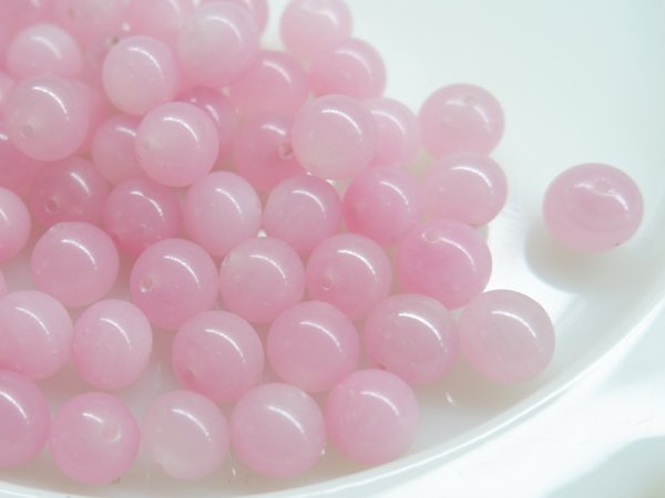 画像2: ジャパンヴィンテージ　ガラスビーズ【ピンク10ミリ　A色】50粒　　 (2)
