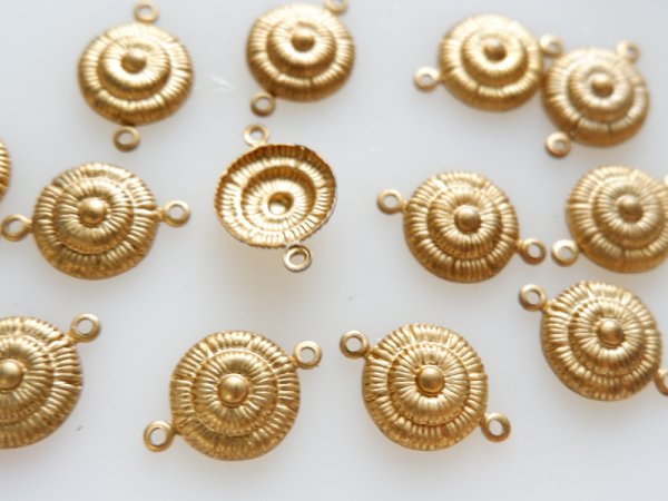 画像4: ヴィンテージ　USA真鍮製　【ラウンドロゼットコネクター】2個 (4)