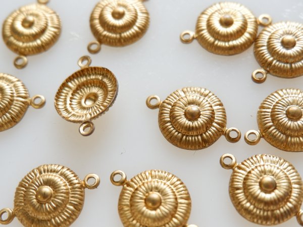 画像3: ヴィンテージ　USA真鍮製　【ラウンドロゼットコネクター】2個 (3)