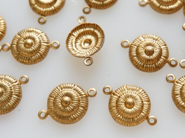 画像2: ヴィンテージ　USA真鍮製　【ラウンドロゼットコネクター】2個 (2)