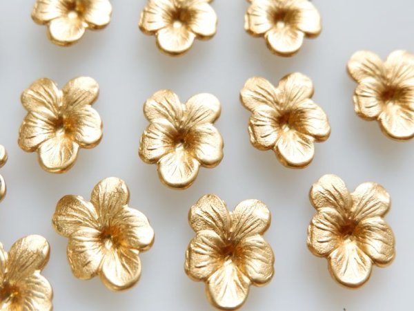 画像3: ヴィンテージUSA真鍮製フラワースタンピング　【穴無し　テクスチャー・スミレ】2個　　ミリアムハスケル (3)