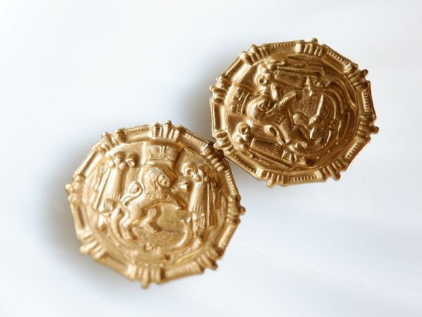 画像3: USA真鍮製スタンピング　ライオンモチーフ勲章【小サイズ　2個】エンブレム (3)