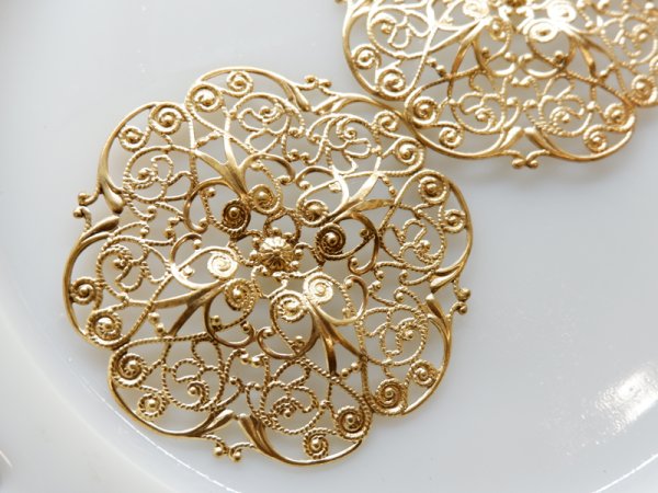 画像2: USA真鍮パーツ　大きめフィリグリー　1個 (2)