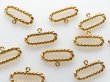 画像1: ジャパンヴィンテージ　リボンの通せる加工済みパーツ　ゴールド　4個 (1)