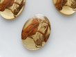 画像1: ドイツヴィンテージ　アクリル製　ホースカメオ40×30ミリ【ゴールドベース】1個 (1)