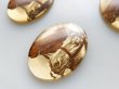画像2: ドイツヴィンテージ　アクリル製　ホースカメオ40×30ミリ【ゴールドベース】1個 (2)