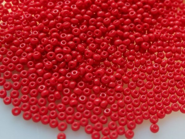 画像2: チェコヴィンテージ・シードビーズ　#14極小相当【レッド】　10グラム (2)