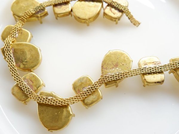 画像4: ヴィンテージ・セッティング×メッシュチェーン【ペアー×オクタゴン】10セッティング分 (4)