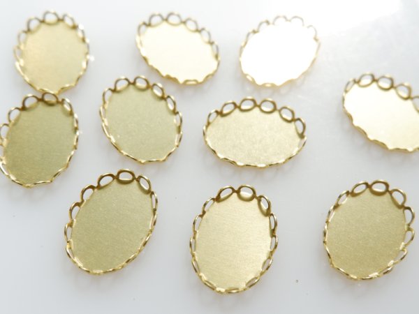 画像4: USA真鍮セッティング　レースエッジ18×13mm　2個 (4)