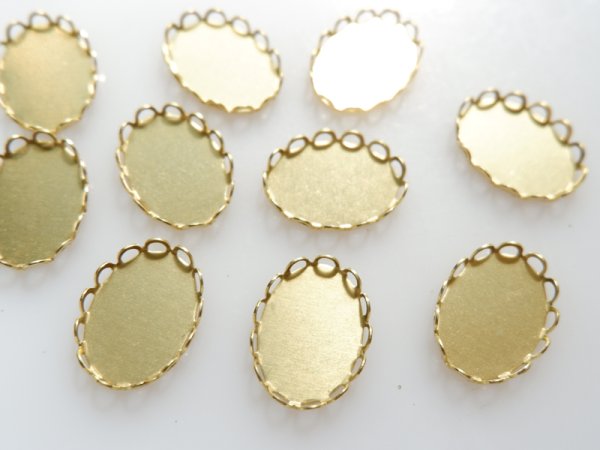 画像3: USA真鍮セッティング　レースエッジ18×13mm　2個 (3)