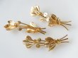 画像2: USAヴィンテージ・ゴールドメッキ　未完成ブローチ【トリプル】1個　芯立て金具 (2)