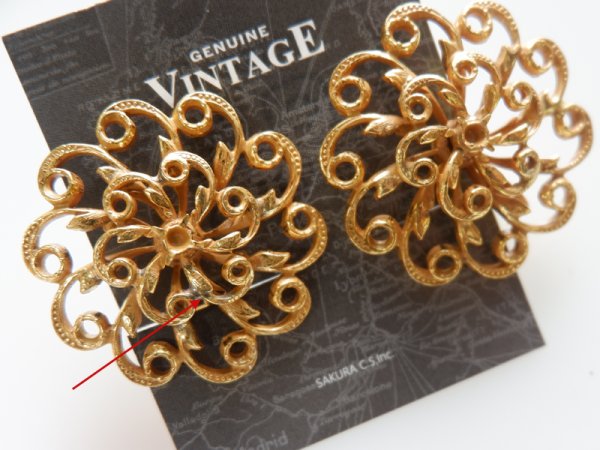 画像1: ミリアムハスケルデッドストック【マットゴールド・イヤリング　ラージ】1ペア (1)