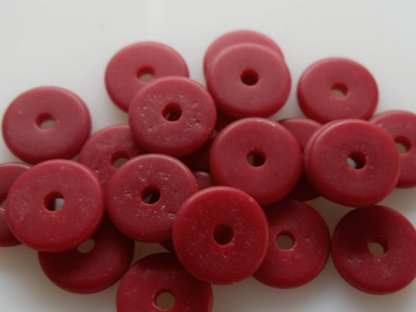 画像2: アフリカントレードビーズ　ディスク15〜16ミリ【赤褐色】10個 (2)