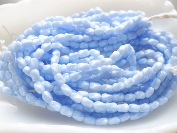 画像3: チェコヴィンテージ・ガラスビーズ【ショートファセット・6.5ミリ・ブルー　水色】300個1束　【C】 (3)