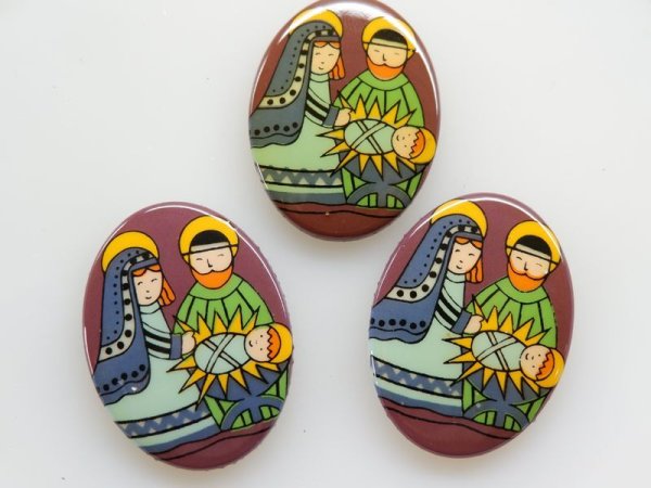 画像3: ドイツヴィンテージ　プラスチックカメオ40×30ミリ【クリスマス　C】1個 (3)