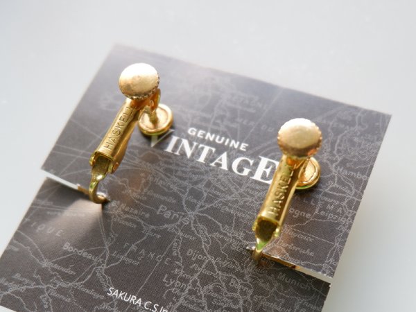 画像2: ミリアムハスケル・刻印有り　デッドストック【14×10ミリ　カボション用・イヤリング】1ペア (2)