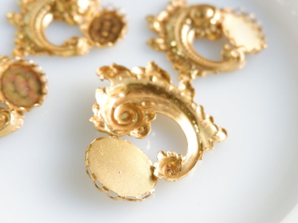 画像3: ミリアムハスケル【アールヌーボ・ペイズリー・デコレーションセッティング　18×13ミリ用】1個　　ハスケルパーツ (3)