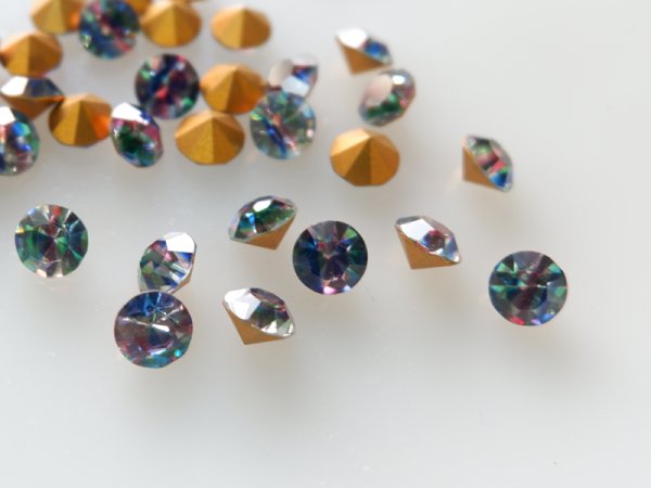 画像4: ヴィンテージスワロフスキー・ラインストーン【アイリスガラス・SS30】4粒 (4)