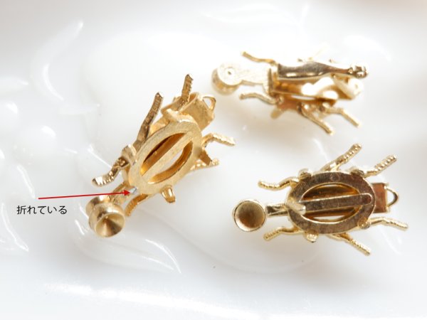 画像3: ヴィンテージBSK  ハットクリップ金具　※訳あり　　虫　バグ　　帽子クリップ (3)