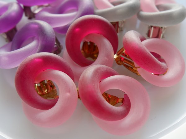 画像2: ドイツヴィンテージ　ネジレイヤリング・マットカラー3ペアセット【set R】　 (2)