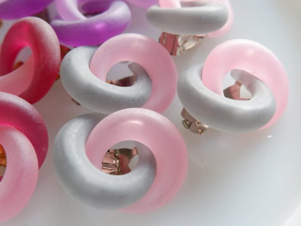 画像4: ドイツヴィンテージ　ネジレイヤリング・マットカラー3ペアセット【set R】　 (4)