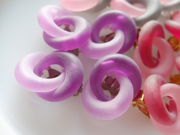 画像3: ドイツヴィンテージ　ネジレイヤリング・マットカラー3ペアセット【set R】　 (3)