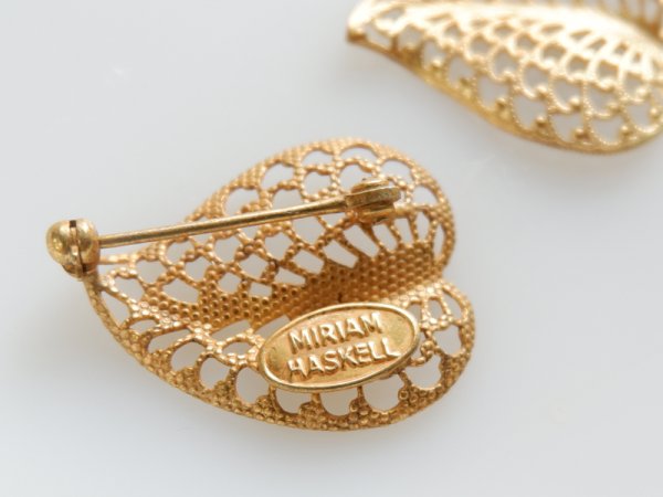 画像2: ミリアムハスケル【訳あり】ブローチセット【リーフ小】1組 (2)