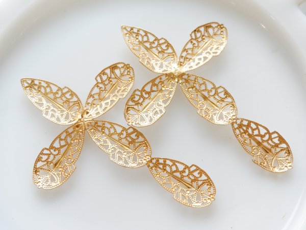 画像5: ミリアムハスケル　バックスタンプ有り　ロシアンゴールド　クロスフィリグリー・セット　1個 (5)