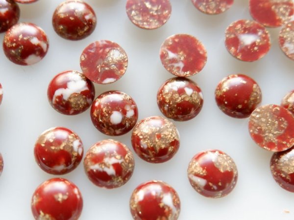 画像2: ドイツヴィンテージのカボション【ブラウン　モザイク】約10ミリ　6個 (2)