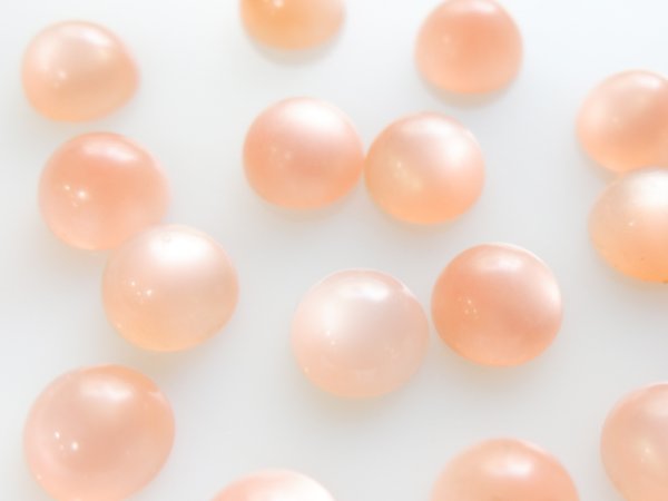 画像2: ヴィンテージ・ムーングロウ・カボション【ピンク系　12ミリ】 4個 (2)