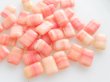 画像1: チェコヴィンテージ・ガラスビーズ【レクタングル　ピーチ　12×8ミリ】6個 (1)