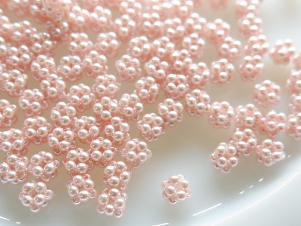 画像2: ジャパンヴィンテージ・パールモチーフ【ピンク・6ミリ】20個　パールボール (2)